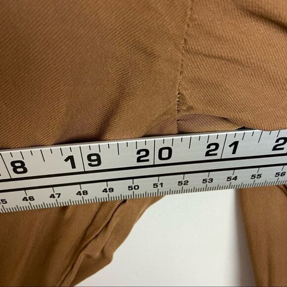 Reiss Zipper Shirt Dress Brown Long Sleeve Sylvie Size 4 Midi Brown Utility Boho - Picture 12 of 14